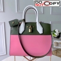 Louis Vuitton City Steamer MM Bag In Smooth Calfskin M42188 Pink/Green bag