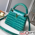 Louis Vuitton Capucines Mini Top Handle Bag in Crocodilian Leather N93429 Green bag