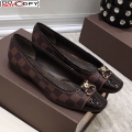 Louis Vuitton Colored Damier Canvas Loafers with Bow Brown