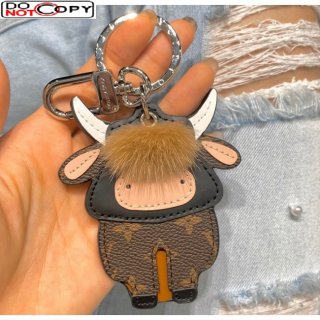 Louis Vuitton Cow Charm and Key Holder Brown