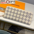 Louis Vuitton Damier Azur Canvas Studded Clemence Long Zipped Wallet N60252 bag