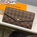 Louis Vuitton Damier Ebene Canvas Studded Sarah Flap Large Wallet N60249 bag