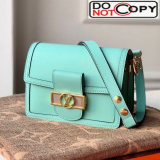 Louis Vuitton Dauphine Mini Smooth Leather Shoulder Bag M55837 Azur Blue bag