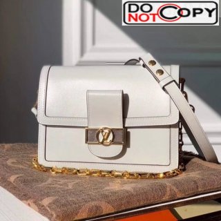 Louis Vuitton Dauphine MM Smooth Leather Shoulder Bag M55735 White