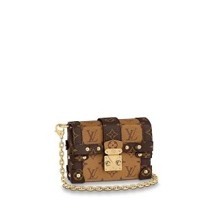 Louis Vuitton Essential Trunk Monogram Reverse Canvas Box Chain Bag M68575 bag