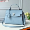 Louis Vuitton Lockme Ever MM Bag in Soft Grained calfskin M51395 Light Blue bag
