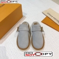 Louis Vuitton LV Cosy Suede Mules Grey (For Women and Men)