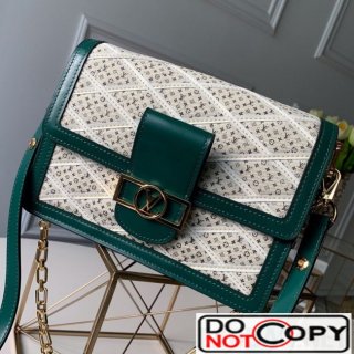 Louis Vuitton LV Lock Quilted Monogram Fabric Dauphine MM Shoulder Bag Green M53995 bag