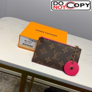 Louis Vuitton Monogram Canvas Flower Zipped Card Holder M67494 Hot Pink bag