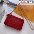 Louis Vuitton Monogram Empreinte Leather Pochette Double Zip Clutch M63916 Red bag
