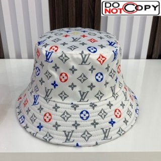 Louis Vuitton Multicolored Monogram Bucket Hat White