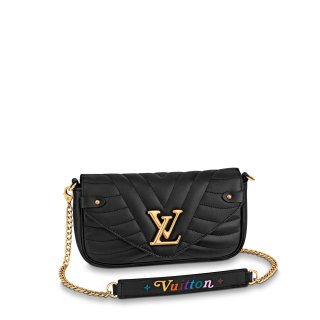 Louis Vuitton New Wave Chain Pochette Shoulder Bag M63929 Black bag