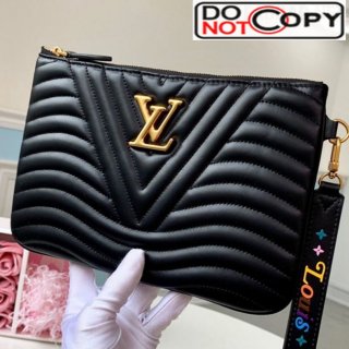 Louis Vuitton New Wave Zip Pochette Pouch M63943 Black bag