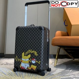 Louis Vuitton Pikachu Horizon 55 Luggage Travel Bag in Black Damier Canvas bag