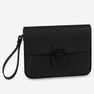Louis Vuitton S Lock A4 Pouch Monogram Taurillon Leather M80582 All Black bag