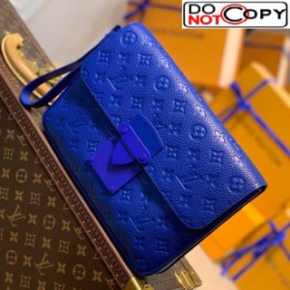 Louis Vuitton S Lock A4 Pouch Monogram Taurillon Leather M80582 Blue bag