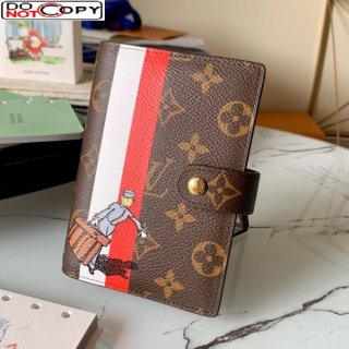 Louis Vuitton Small Ring Agenda Notebook Cover in Print Monogram Canvas Red