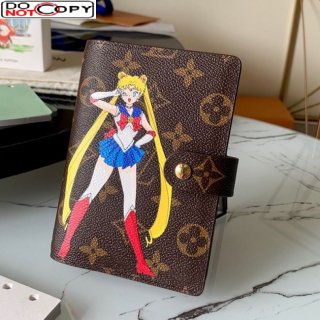 Louis Vuitton Small Ring Agenda Notebook Cover in Sailor Moon Print Monogram Canvas