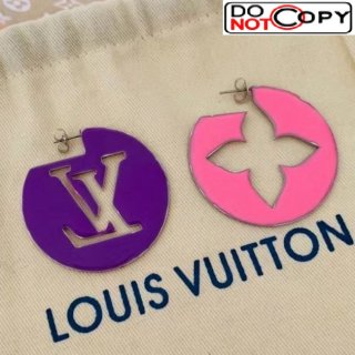 Louis Vuitton Perfect Match Round Earrings Purple/Pink