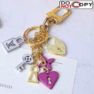 Louis Vuitton Heart Bag Charm and Key Holder Gold/Silver/Purple