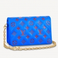Louis Vuitton Pochette Coussin Chain Mini Bag in Monogram Leather M80743 Blue/Red bag