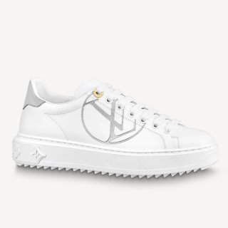 Louis Vuitton Time Out LV Circle Leather Sneakers 1A8NI1 Silver/White
