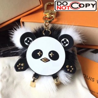 Louis Vuitton Wild Puppet Panda Bag Charm and Key Holder Black/White
